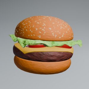 Mid-Poly Burger 3D Model