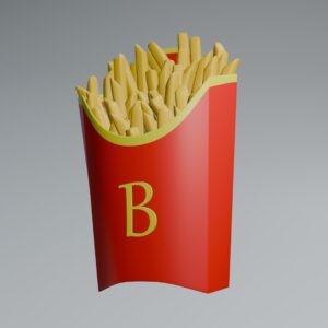 Mid-Poly French Fries 3D Model
