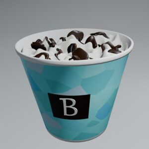Mid-Poly Ice Cream in Cup 3D Model
