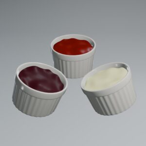 Mid-Poly Sauces 3D Model
