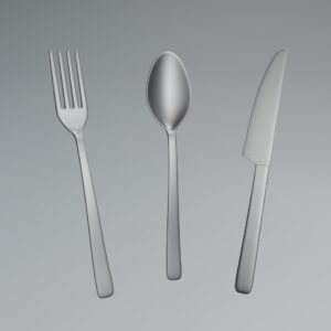 Mid-Poly Spoon Fork and Knife Set 3D Model