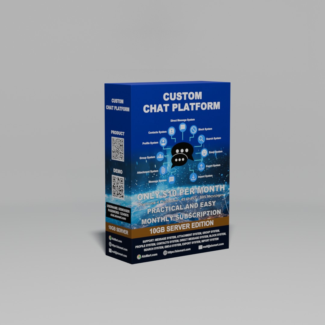Custom Chat Platform 10GB 1 Month Subscription and Services Package